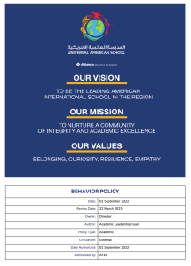 Behavior policy
